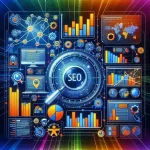 "Imagem ilustrativa de um dashboard de SEO, mostrando gráficos e métricas de desempenho, para o artigo 'Como Construir Dashboards para SEO: Guia Completo para Monitoramento e Otimização'."